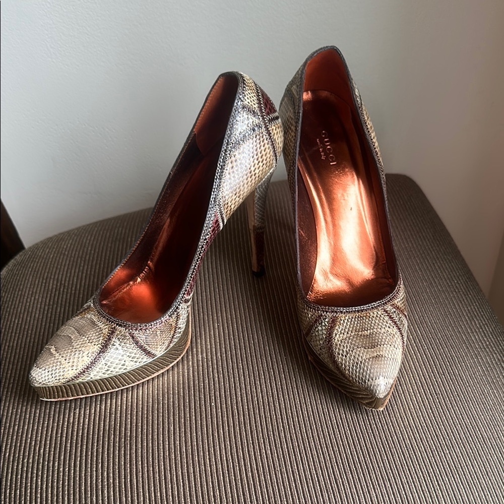 Gucci Elegant Patterned Heels - image 1